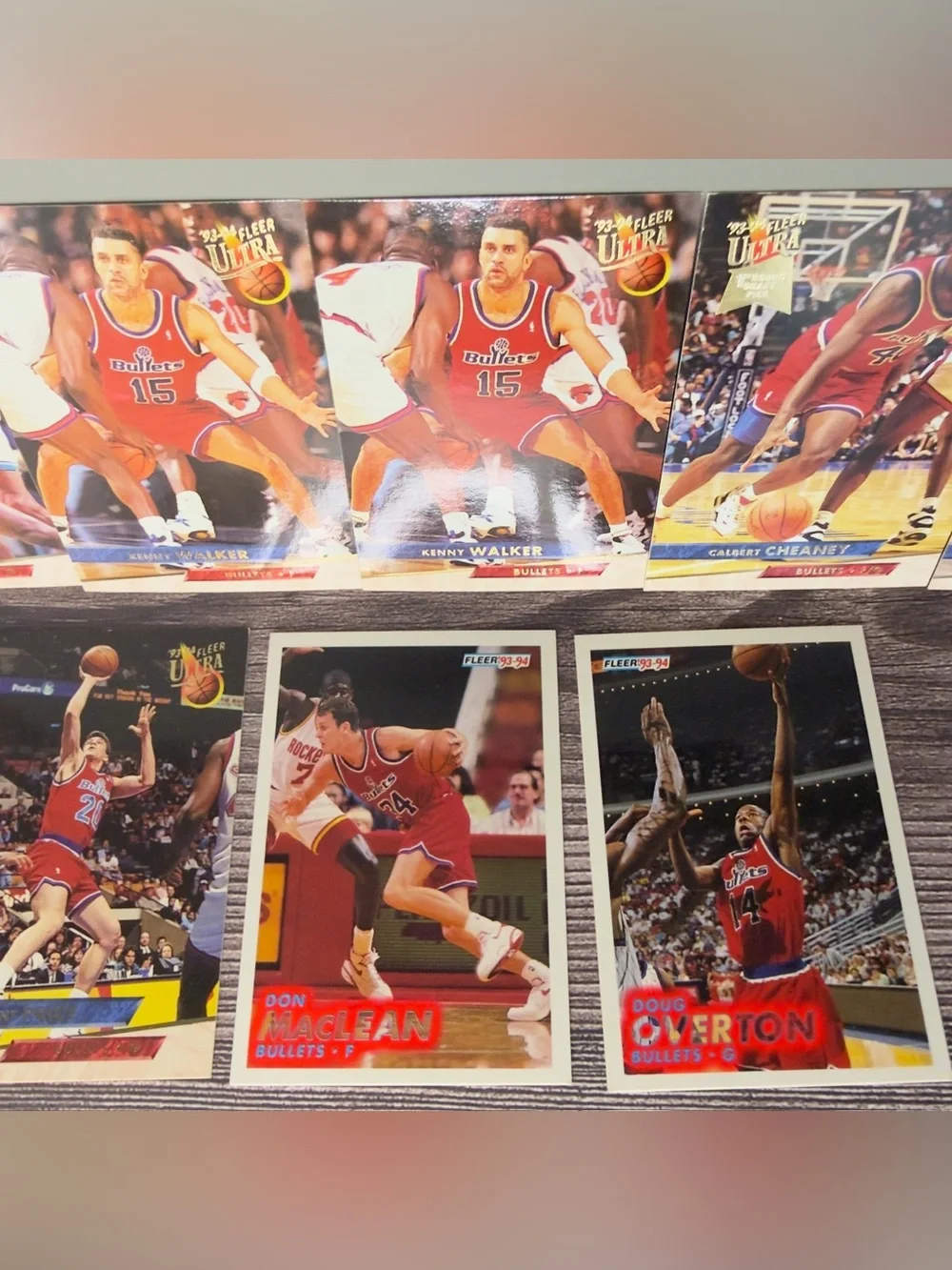 1993-94 Fleer Ultra Bullets Card Lot of 9 Duckworth Cheaney NBA
